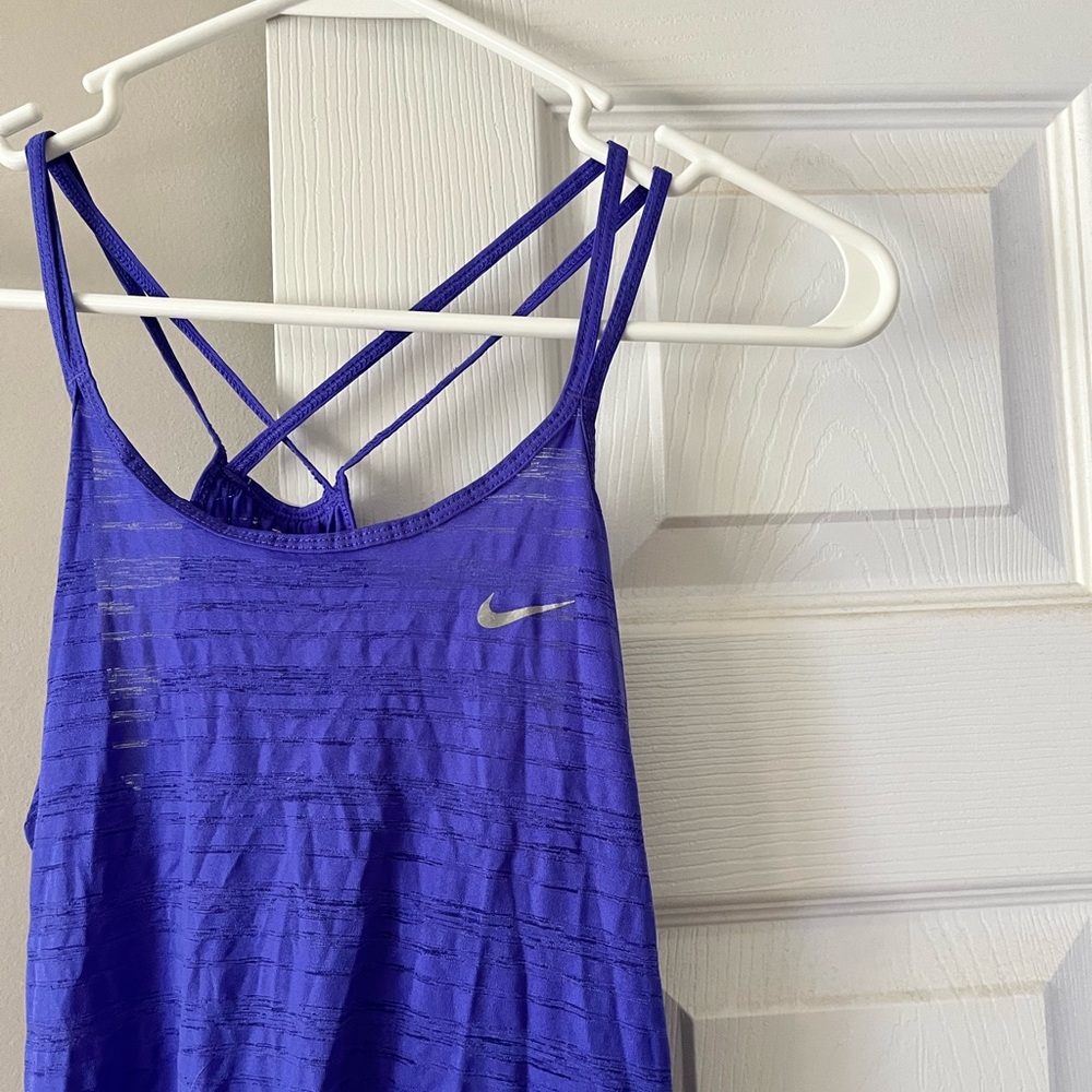 Nike Blue Purple Lightweight Dri-FIT Strappy Tank Top